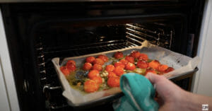 Mediterranean Roasted Tomato Salad Remove From Oven