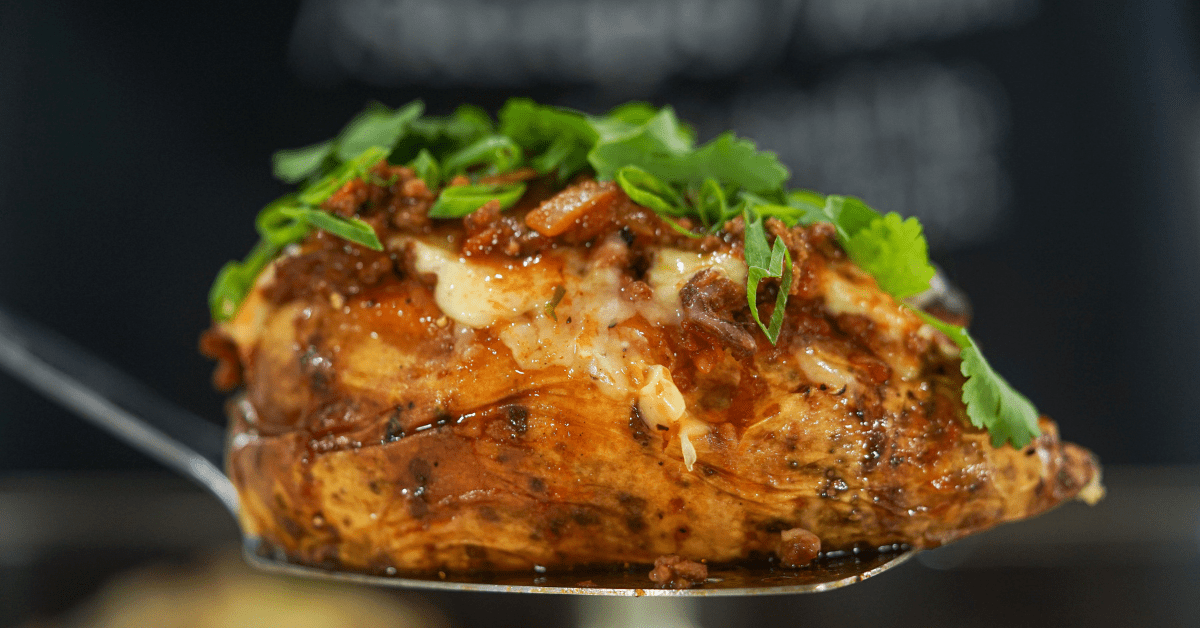 Chilli Loaded Sweet Potatoes