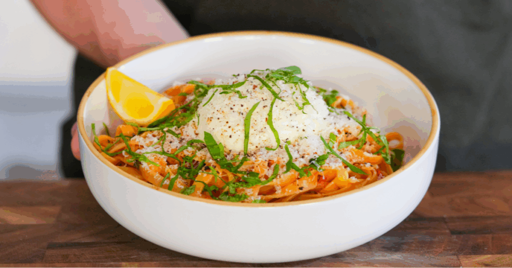 Cherry Tomato Burrata Pasta