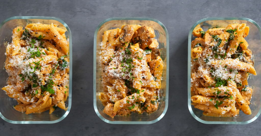 Chicken Mushroom Pasta Meal Prep #1