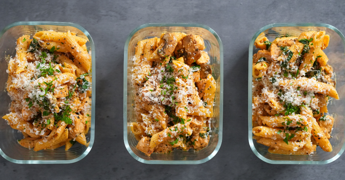Chicken Mushroom Pasta Meal Prep #1